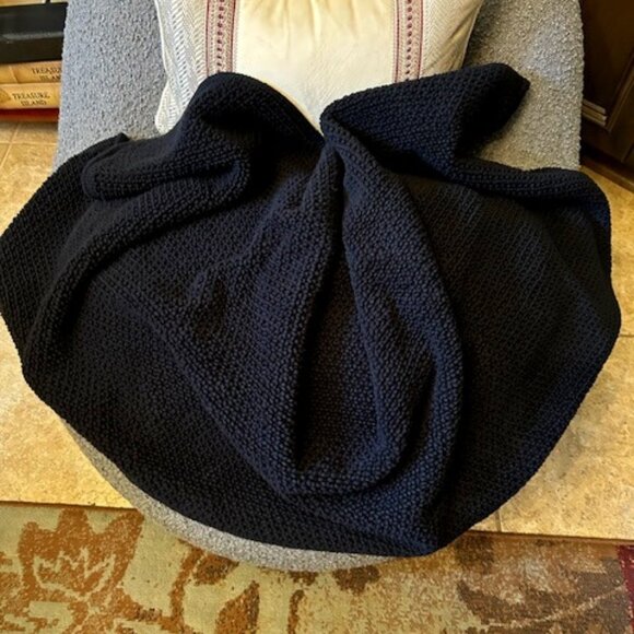 CB2 100% Cotton En Pointe Black Bath Runner  24 x 60in - Picture 1 of 6